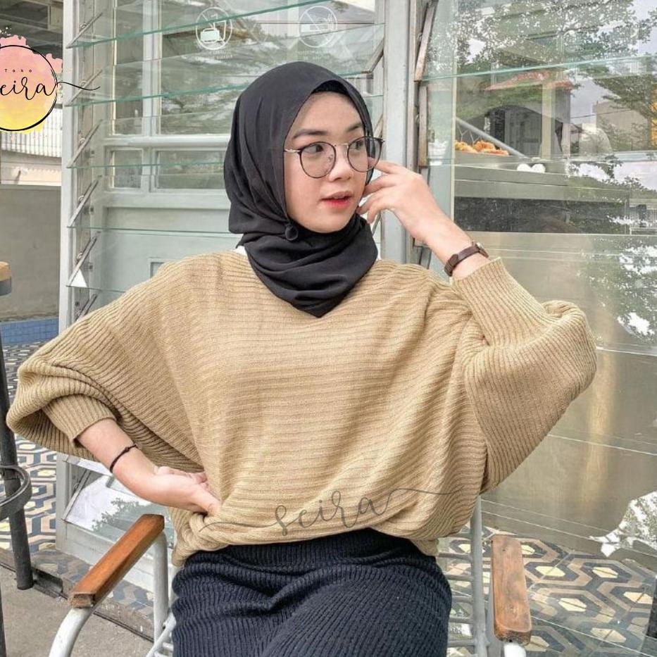 ☝ [BISA ] Betwing Prily / Batwing Prily Rajut / Blouse Baju Rajut Wanita Prilly / Lasperal Outerwear
