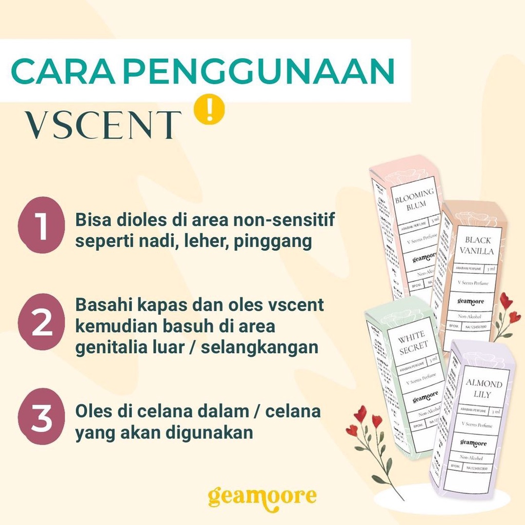 (BPOM) GEAMOORE VSCENT PARFUME 3ML| PARFUM MISS V | THAHARA PARFUM