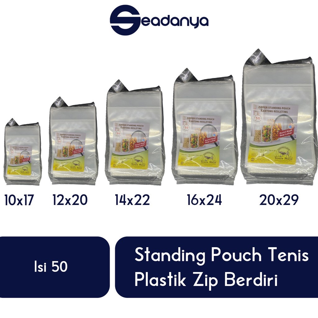 

Standing Pouch Plastik Zip/Ziplock Berdiri Isi 50 -Kemasan Snack Plastick/Vacuum/Bungkus Makanan