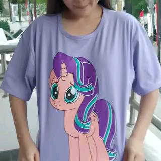  BAJU  KAOS KATUN LITTLE PONY OVERSIZE HITAM  PINK  UNGU JUMBO 