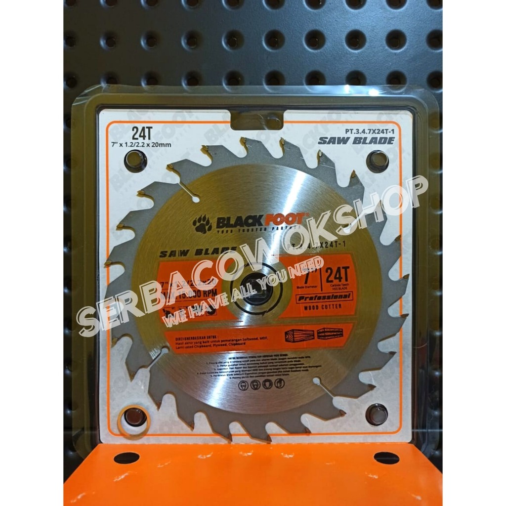 Blackfoot Saw Blade 7&quot; Inch 24 T Wood Cutter Tajam Carbide HSS Blade Termurah Berkualitas