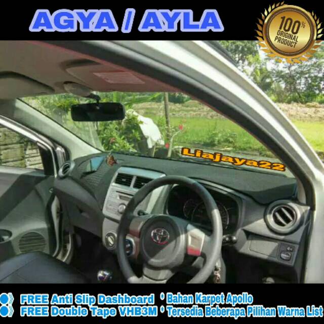 Cover Dashboard Agya / Ayla - FREE Antislip &amp; Double Tape