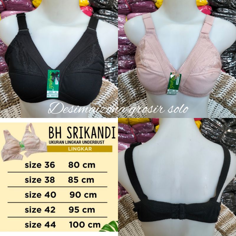 BRA DEWASA SRIKANDI/BH SRIKANDI/CUP BESAR TALI LEBAR/TANPA KAWAT/Size:36,38,40,42,44