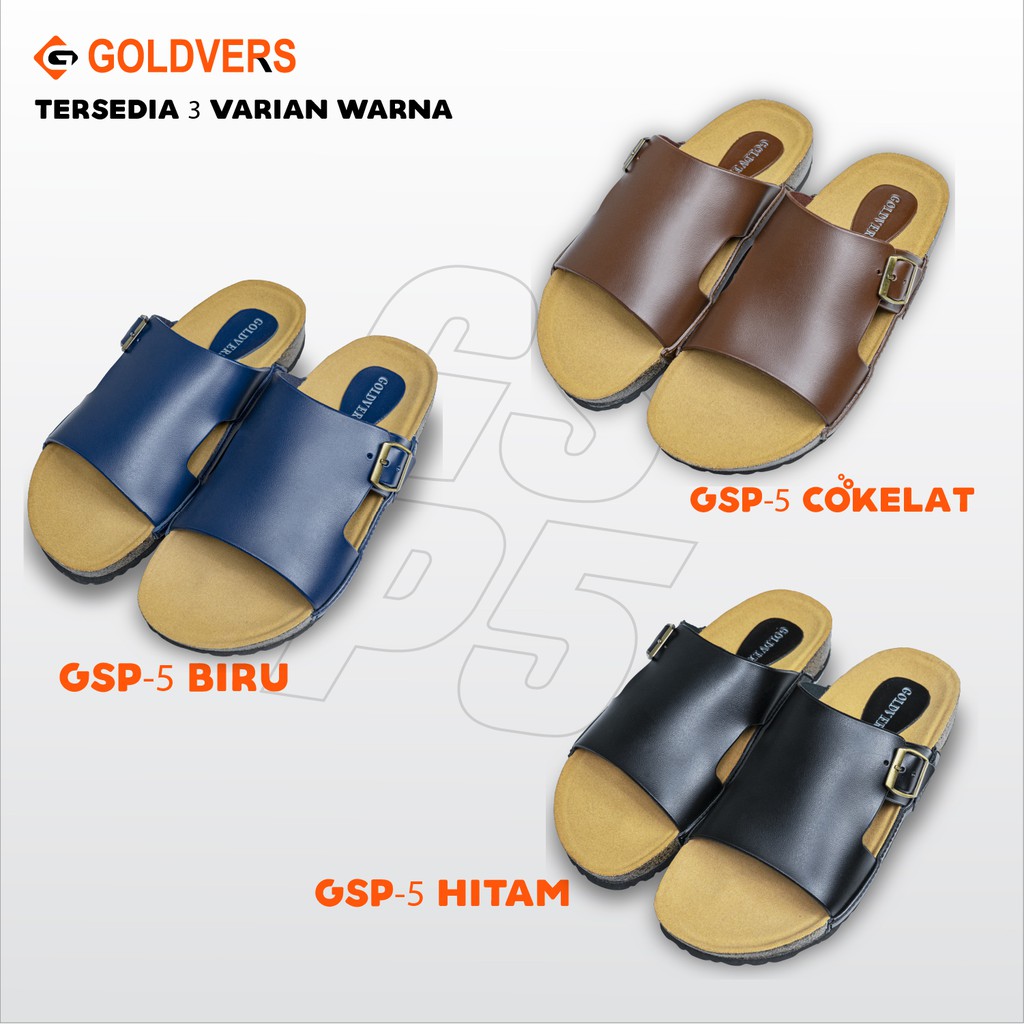 Sandal Kulit Pria Sandal Goldvers Cowo Sandal Pria Kasual Import Sandal Best Quality - Goldies