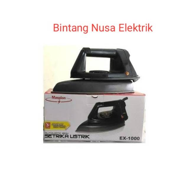 Maspion EX-1000 Setrika Kering/ Setrika Biasa/ Setrika Murah/ Electric Iron/ Setrika Listrik/ Setrika Maspion Blackberry Series