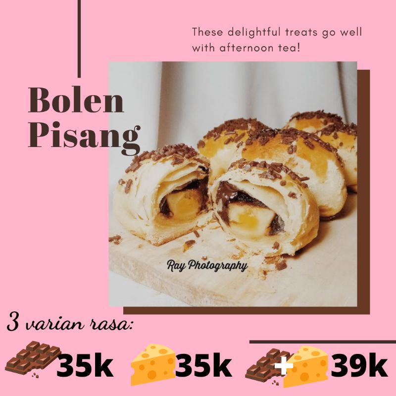 

Bolen pisang coklat/keju