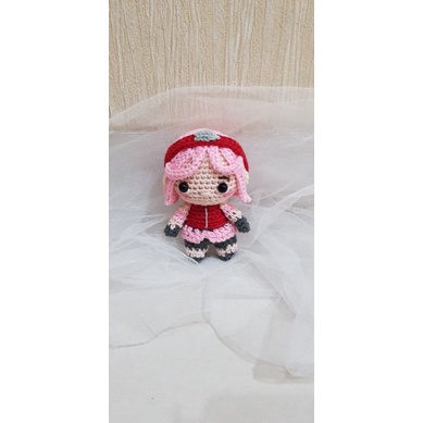 boneka rajut naruto - sakura haruno