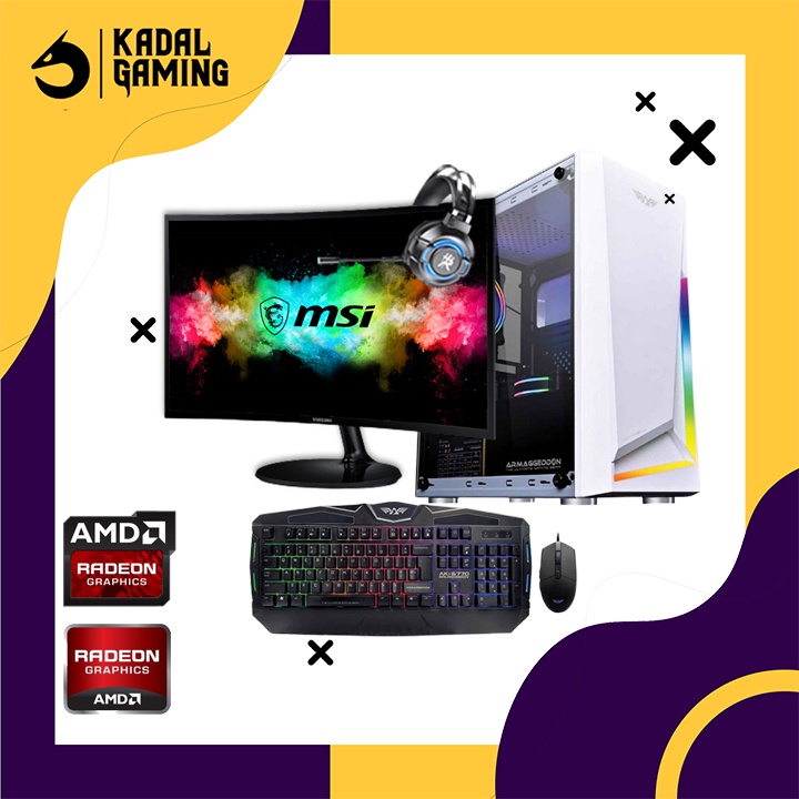 PC GAMING RENDERING RYZEN 5 4650G VGA RADEON 16GB RAM FULLSET KOMPUTER