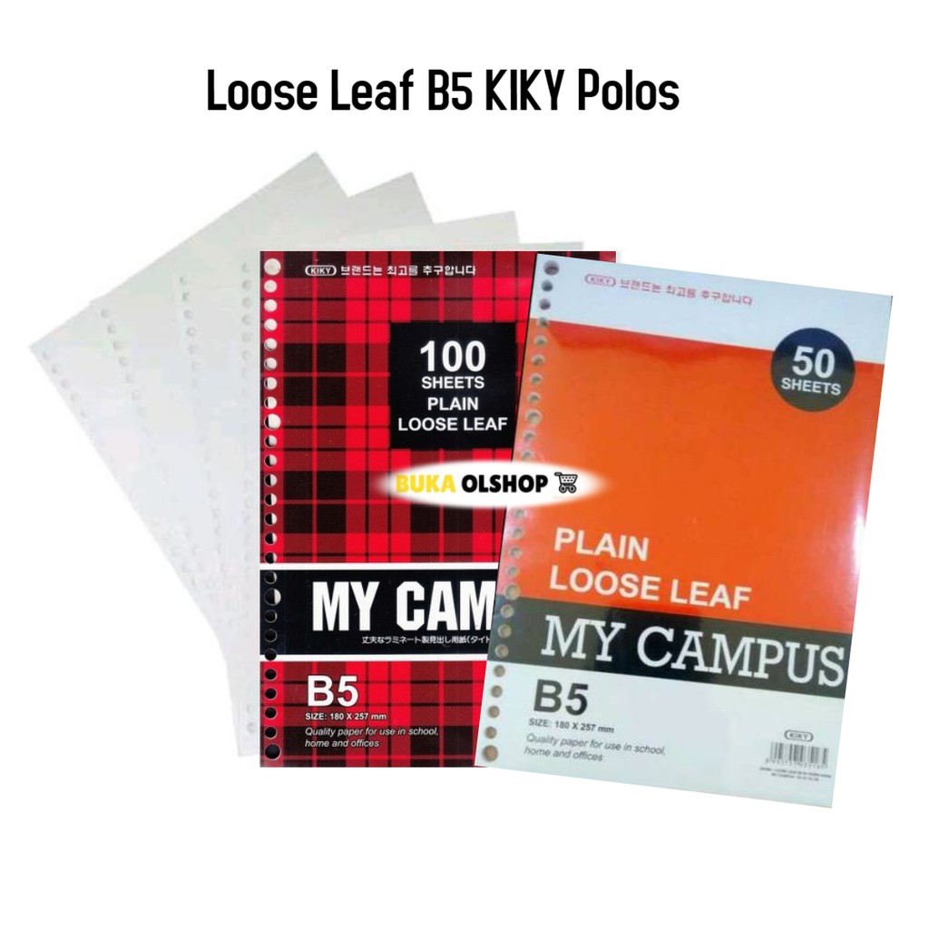 

Loose Leaf B5 KIKY Polos Plain My Campus
