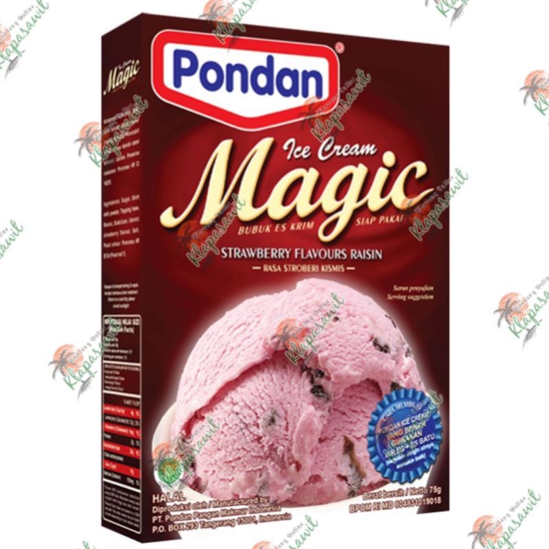 

Pondan Magic ice cream 160gr