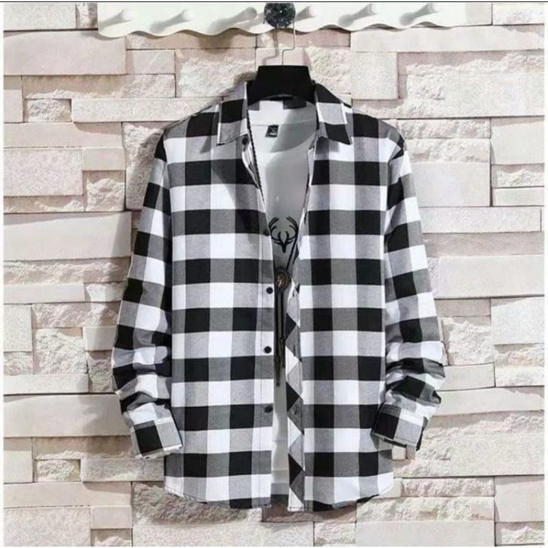 KEMEJA FLANEL PRIA LENGAN PANJANG BAHAN WOLL IMPORT HARGA MURAH KUALITAS DISTRO SIZE JUMBO