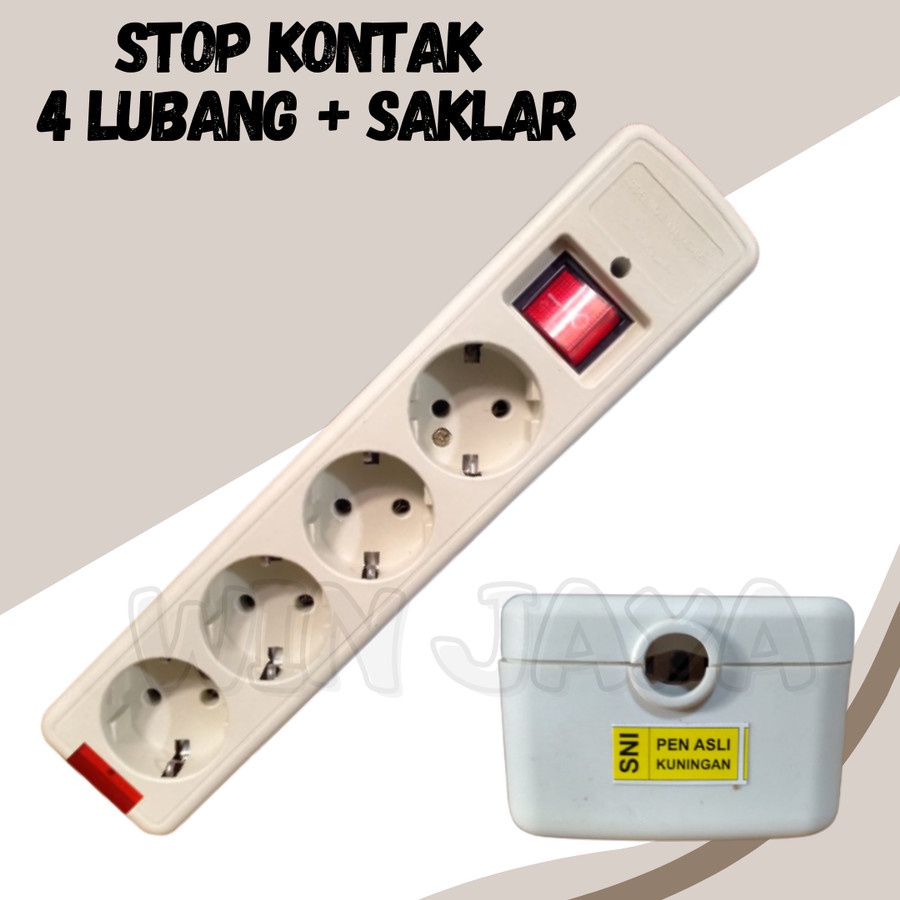 STOP KONTAK SAKLAR NON CP 4 LUBANG COLOKAN LISTRIK 4 LUBANG ON OFF