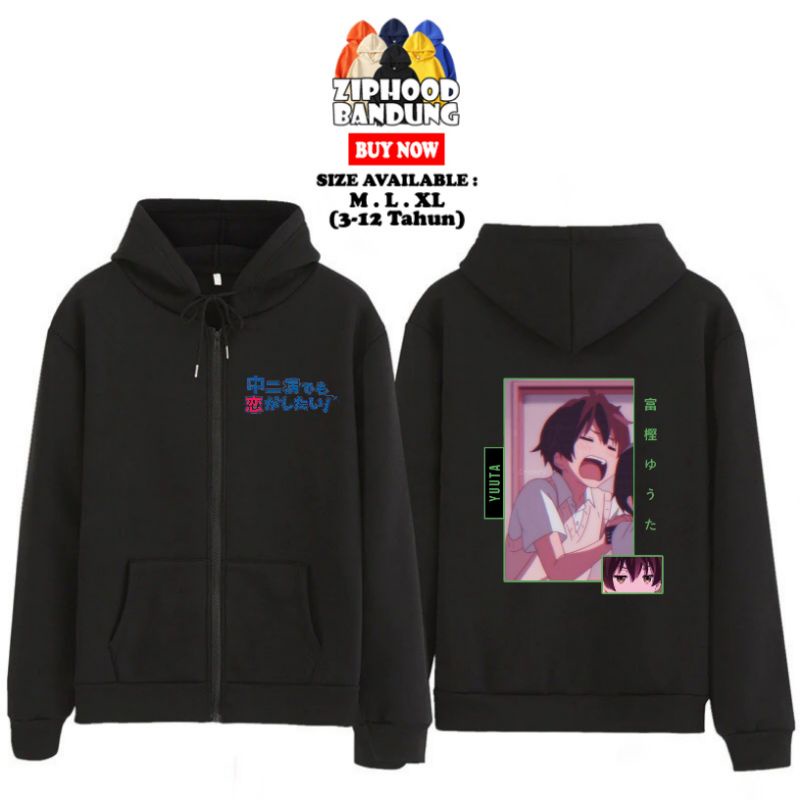 Jaket Zipper Hoodie Anak Laki Laki Yuuta Togashi - Chuunibyou Demo Koi Ga Shitai 1116