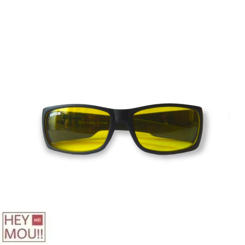 KACAMATA LOCS STD VICE BLACK / YELLOW VICELLA GLASSES BLACK DOFF FRAME HEYMOU "JRX"