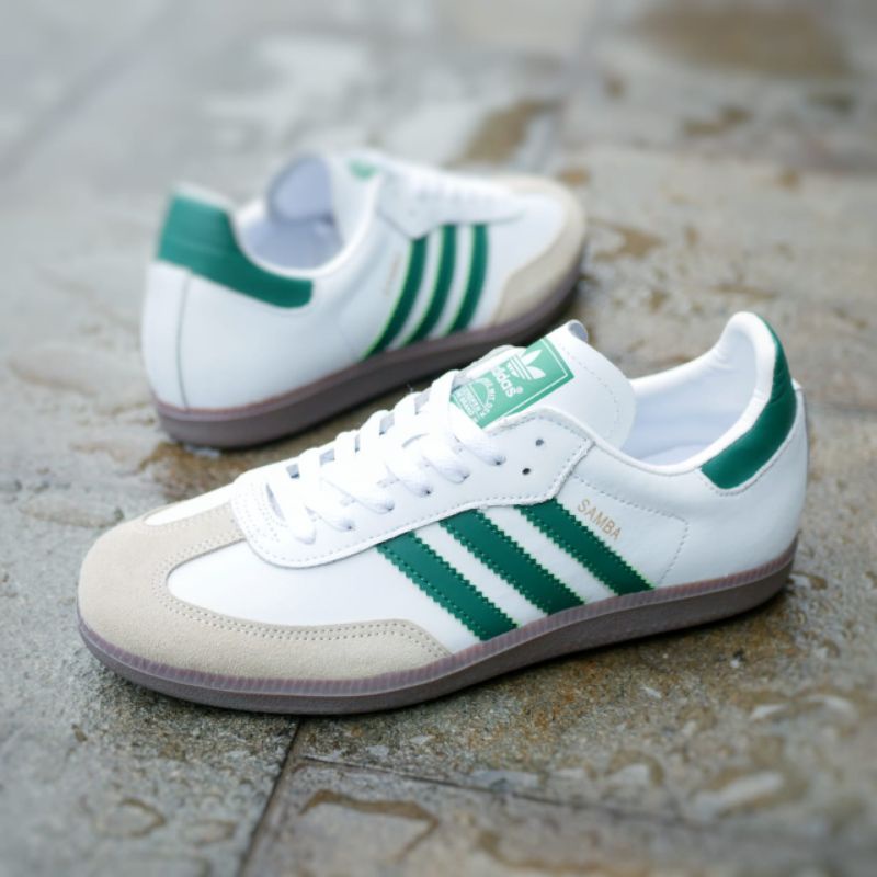 Sepatu Adidas Samba OG White Green Gum