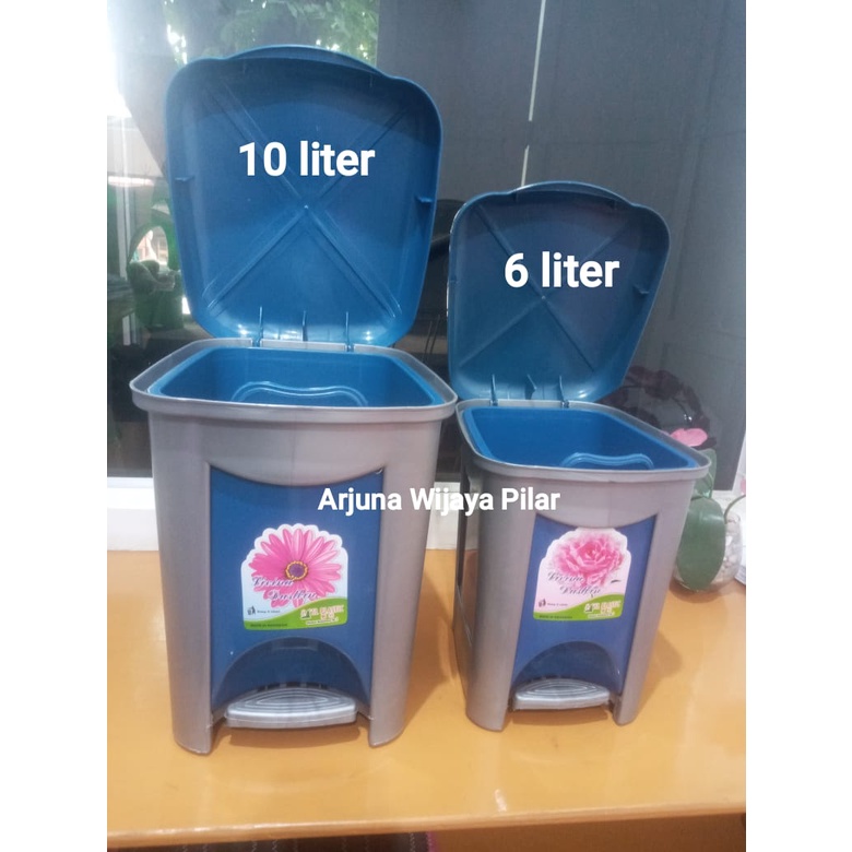 Tempat Sampah injak Livina Dust Bin 6 &amp; 10 Liter Silver SL PLASTIC