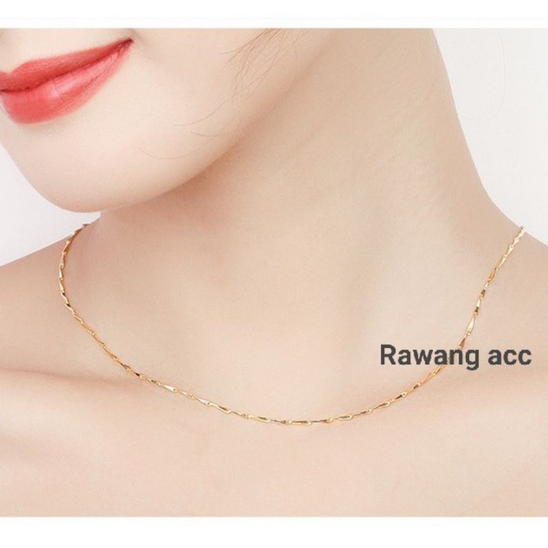 KALUNG EMAS TITANIUM RANTAI PADI/KALUNG VIRAL/KALUNG TITANIUM