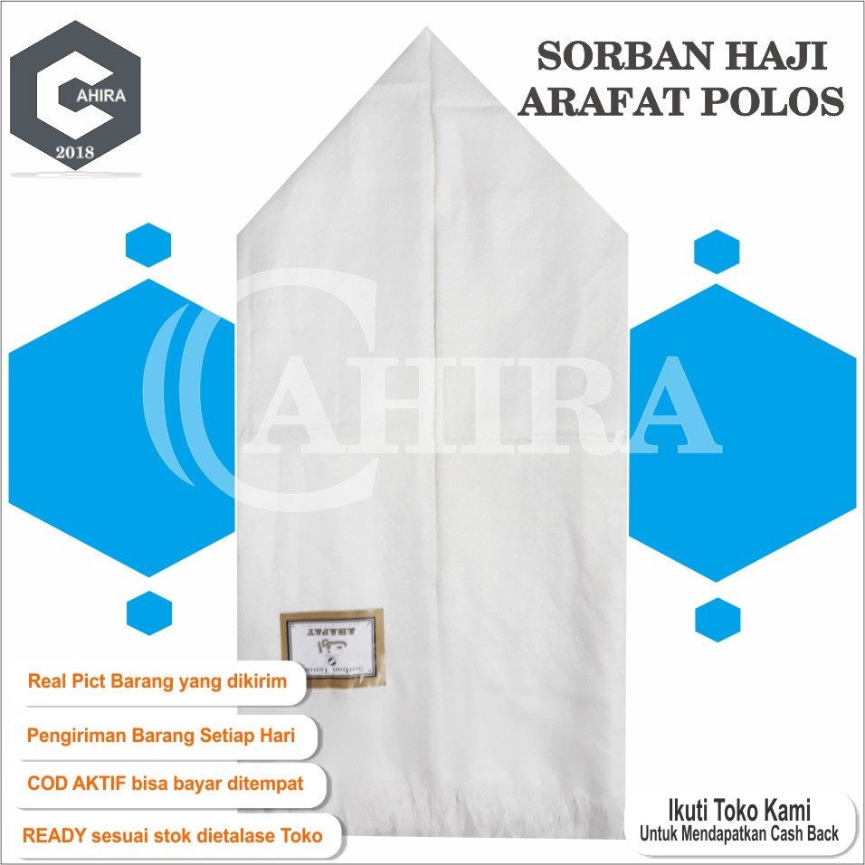 SORBAN HAJI POLOS SORBAN ARAFAT MOTIF POLOS