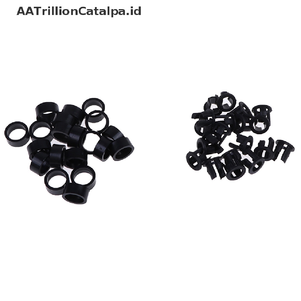 (AATrillionCatalpa) 20 Set Klip Holder Lampu LED Bahan Plastik Ukuran 3mm / 5mm Dengan ring Luar