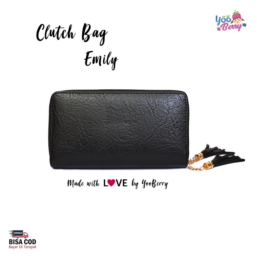 YooBerry Tas Clutch Bag Pesta Wanita Emily Dompet Impor Model Korea Berry Mart