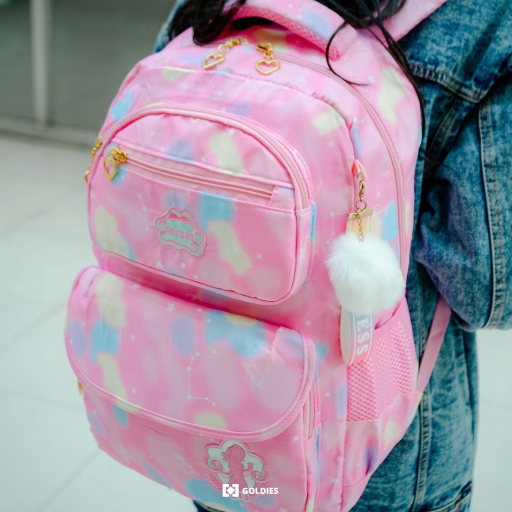 Tas Ransel Sekolah Anak Perempuan Tas Laptop 14 inch SD SMP Import - Goldiesbags-5