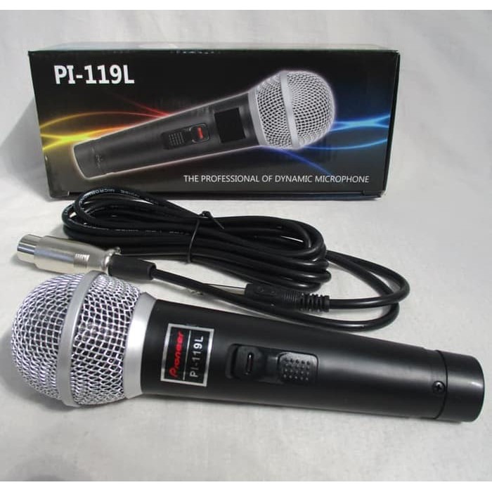 Mic Microphone Karaoke PIONEER PI-119L/Mic Kabel Vokal Dynamic