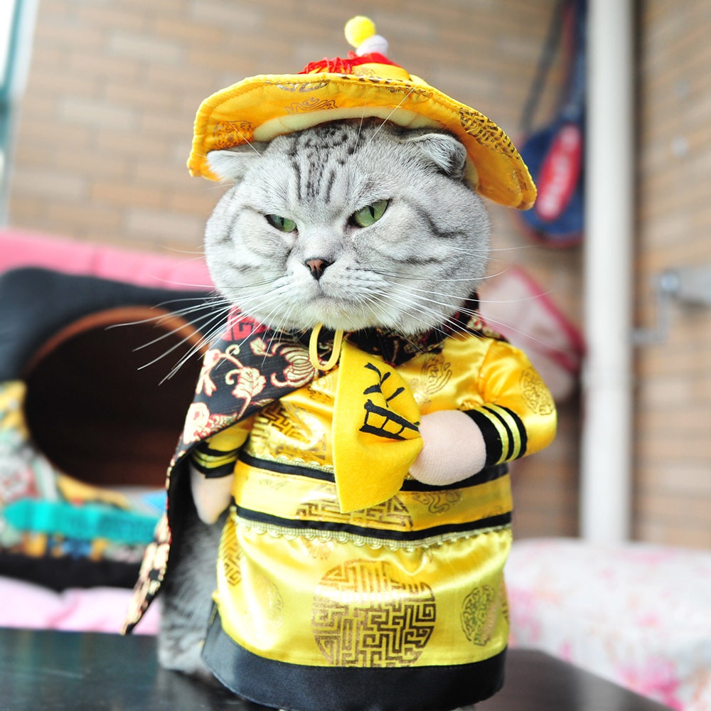 Produk PreOrder Funny Pet Emperor Qianlong Cosplay Clothes For Cats Halloween Costume For Dogs