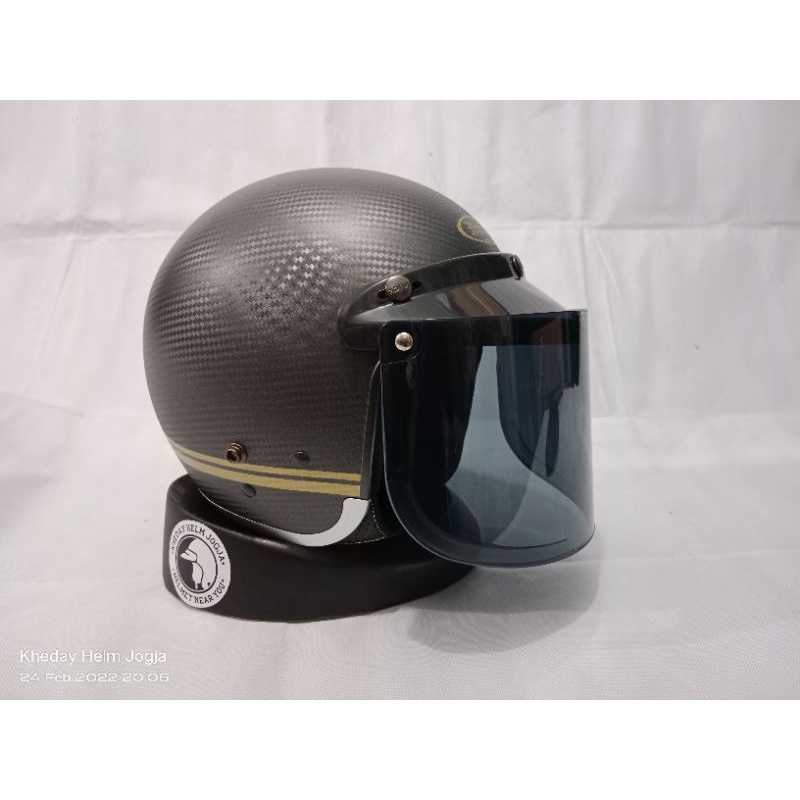 HELM INJAK RETRO MOTIF CARBON PRODUK TERBARU