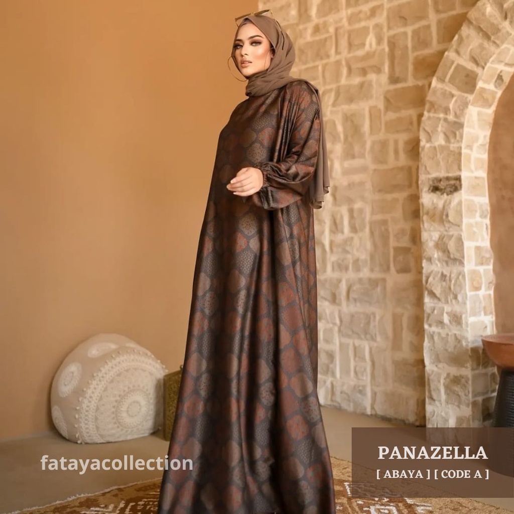 Jual Fataya Collection PANAZELLA Abaya - Bahan Armani SIlk Lingkar Dada  120cm | Shopee Indonesia