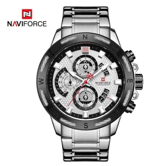 Jam Tangan Pria Chronograph NAVIFORCE 9165 Premium Stainless Steel Water Resistant