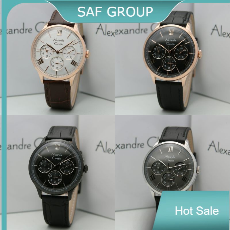 JAM TANGAN PRIA ALEXANDRE CHRISTIE AC 6568 / AC6568 LEATHER ORIGINAL by plp