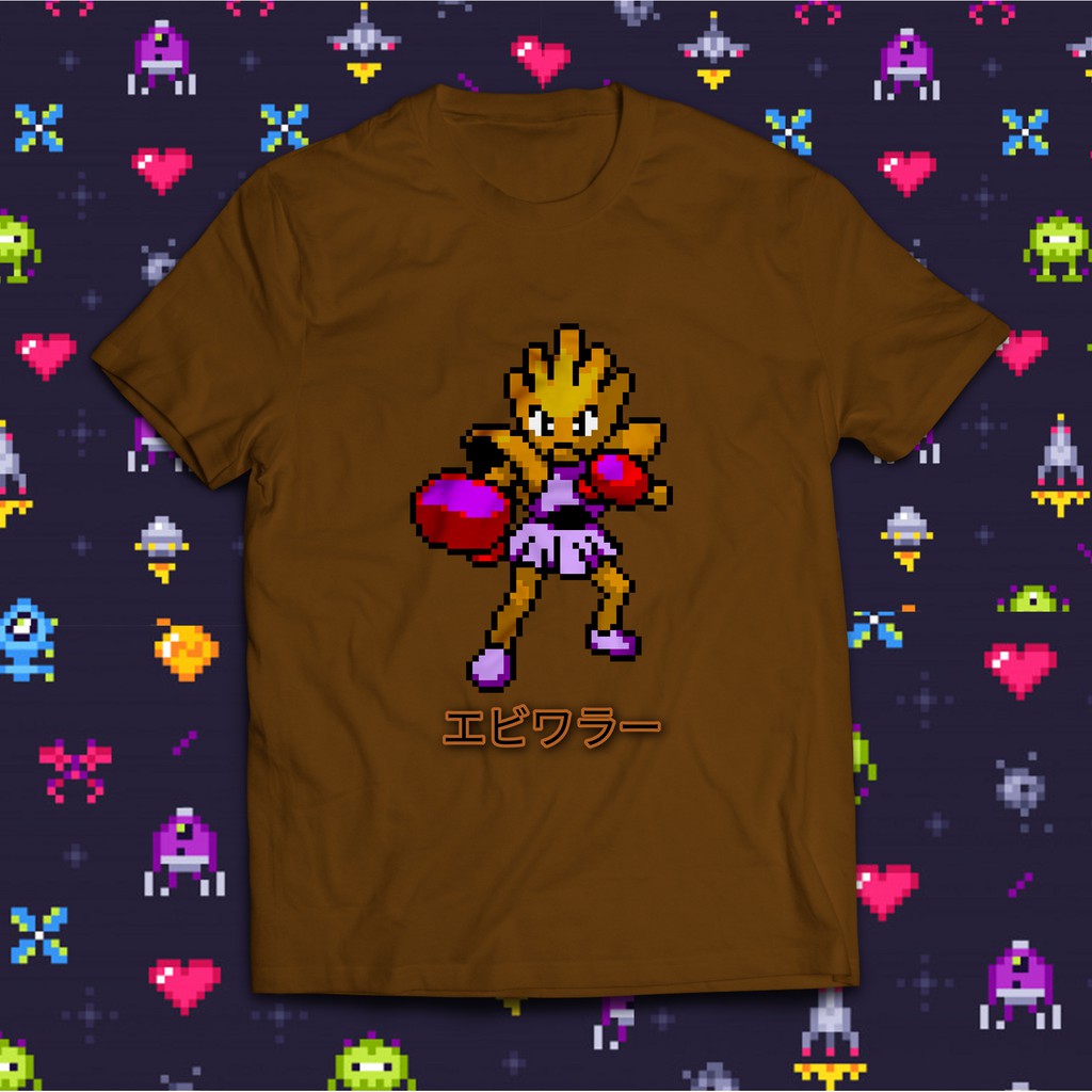 T Shirt Kaos Baju Anime Pokemon Hitmonchan Retro Pixel Art Shopee Indonesia