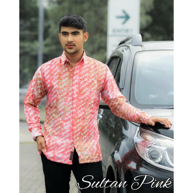 BATIK KODE SULTAN PINK | LONTARA | Kemeja Batik Pria By BATIK LANANG - Kemeja Pria Lengan Panjang