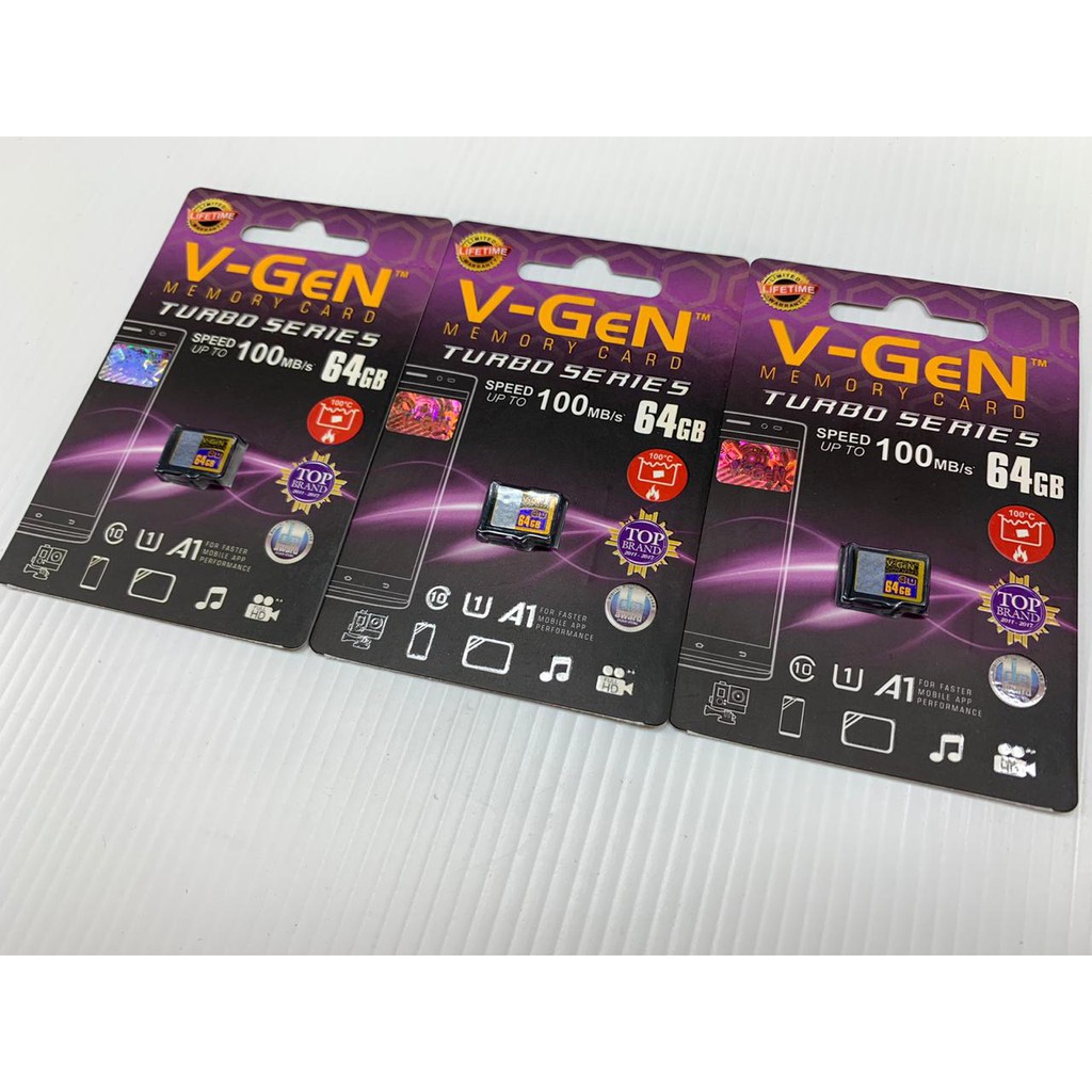 PROMO VGEN Micro SD 8GB/ 16Gg/ 32GB/ 64GB/ 128GB/ 256GB A1 V-GeN Turbo Class 10 Memory Card v-gen