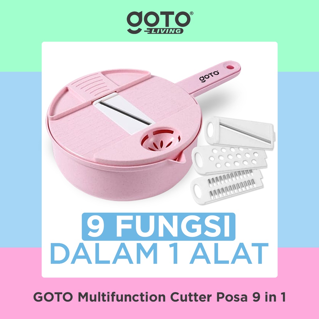 Goto Posa 9 In 1 Multifunction Cutter Pemotong Parutan Buah Sayur