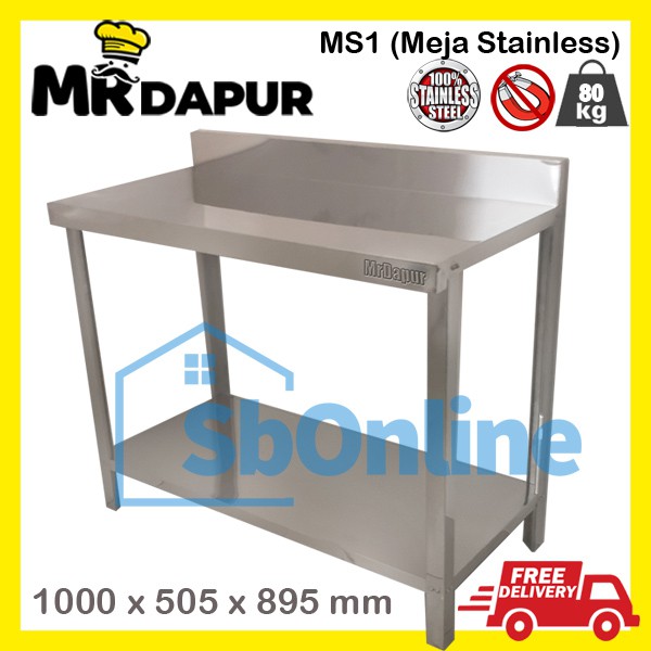 Meja Dapur / Kompor Stainless Steel Mr Dapur 1 Rak Serbaguna