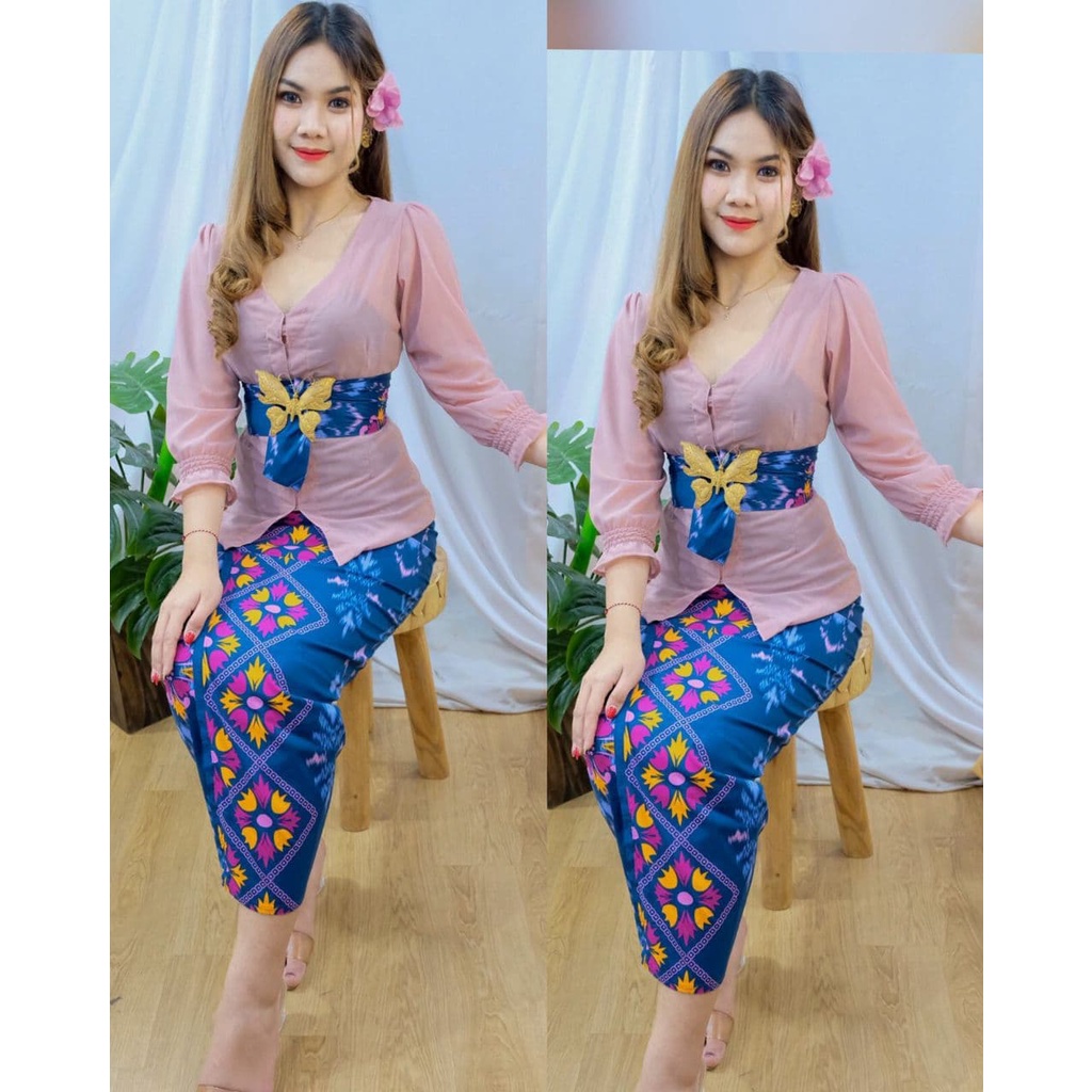 SudanBali (HANYA KEBAYA) Kebaya Jadi Sifon Lengan Kerut Kebaya Pengantin Wisuda Modern