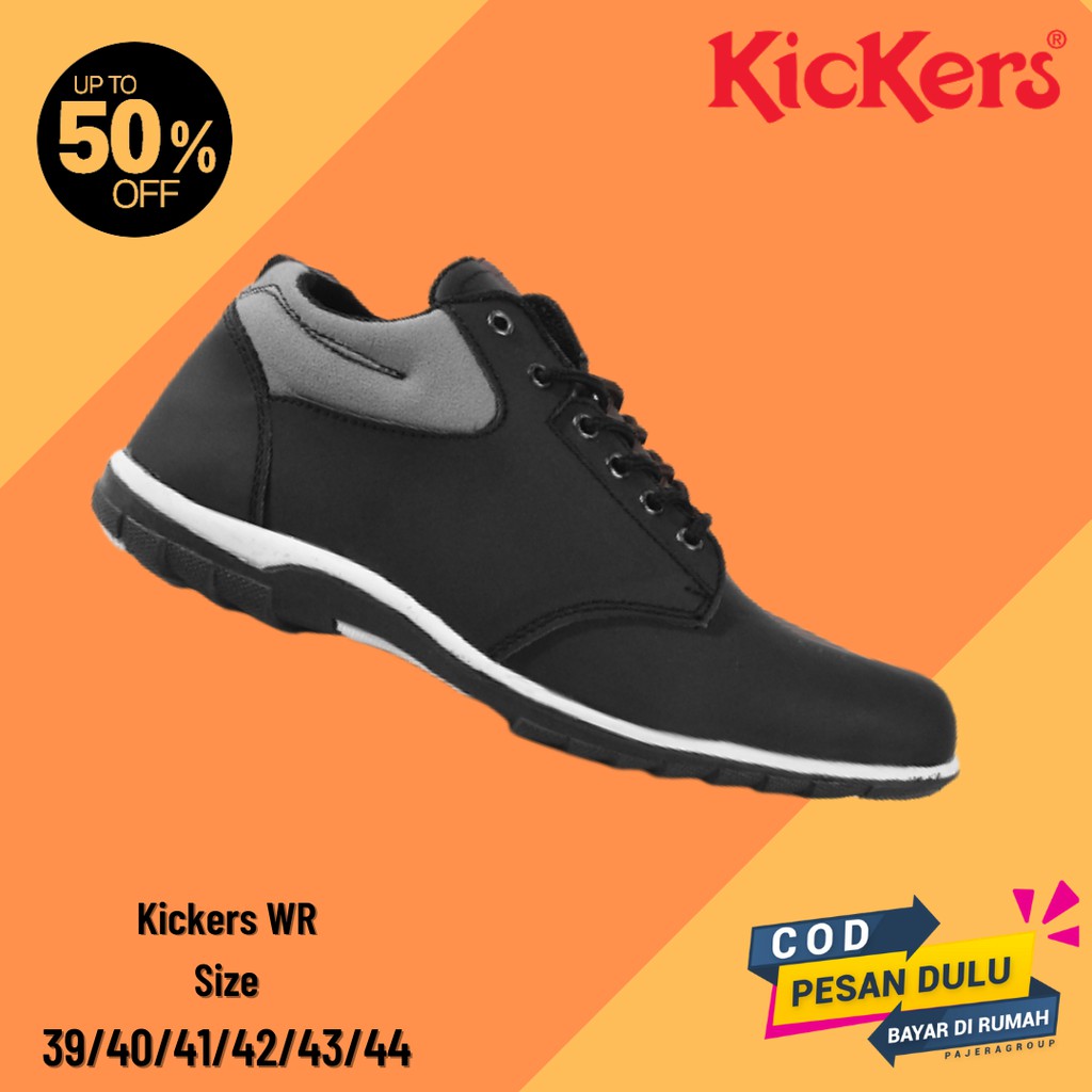 TERBARU!! Sepatu Pria Kickers WR HITAM Kasual Formal Pantofel Kerja Kantor Murah Bertali Keren