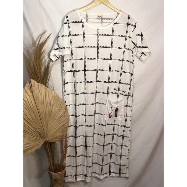 DRESS PANJANG KOREA KATUN BIG SIZE L XL / FASHION IMPORT LONG DRESS