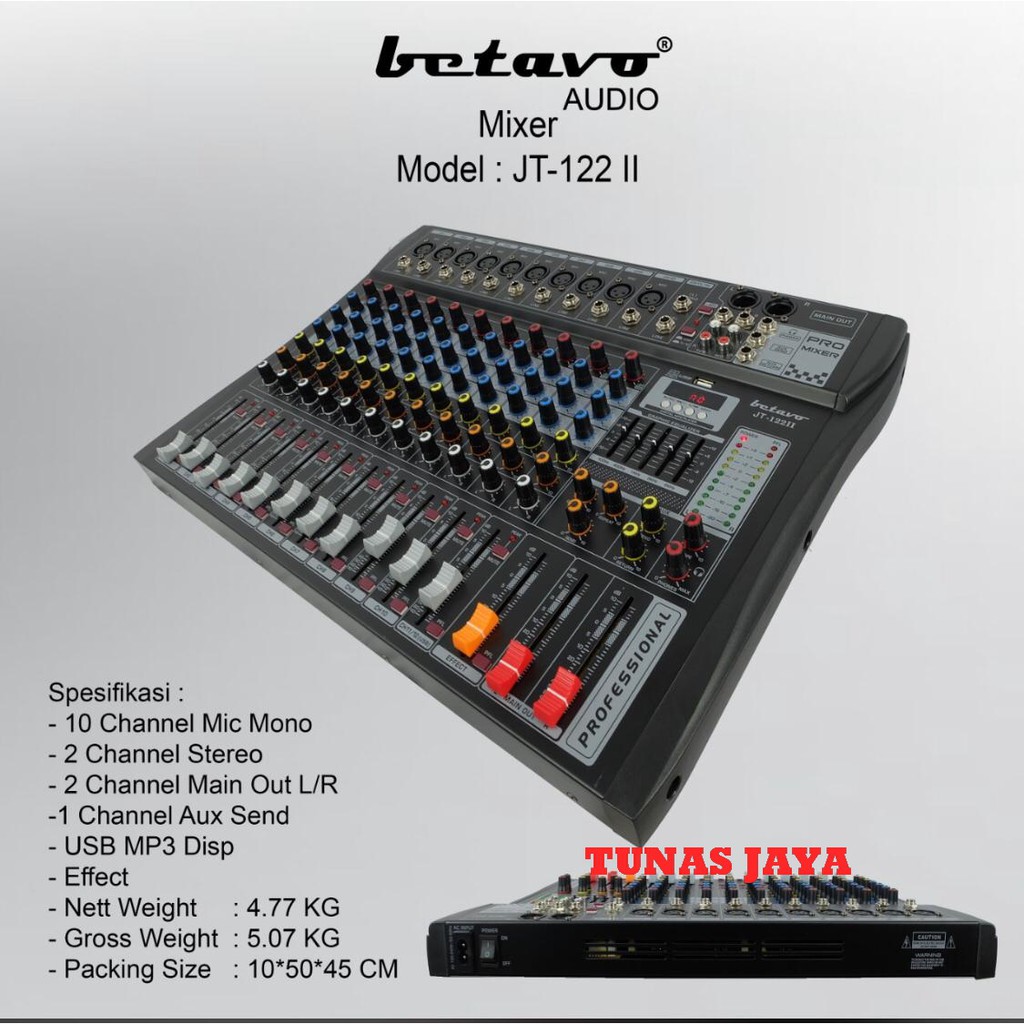 Mixer Betavo JT 122 USB (12 Channel) Betavo JT122