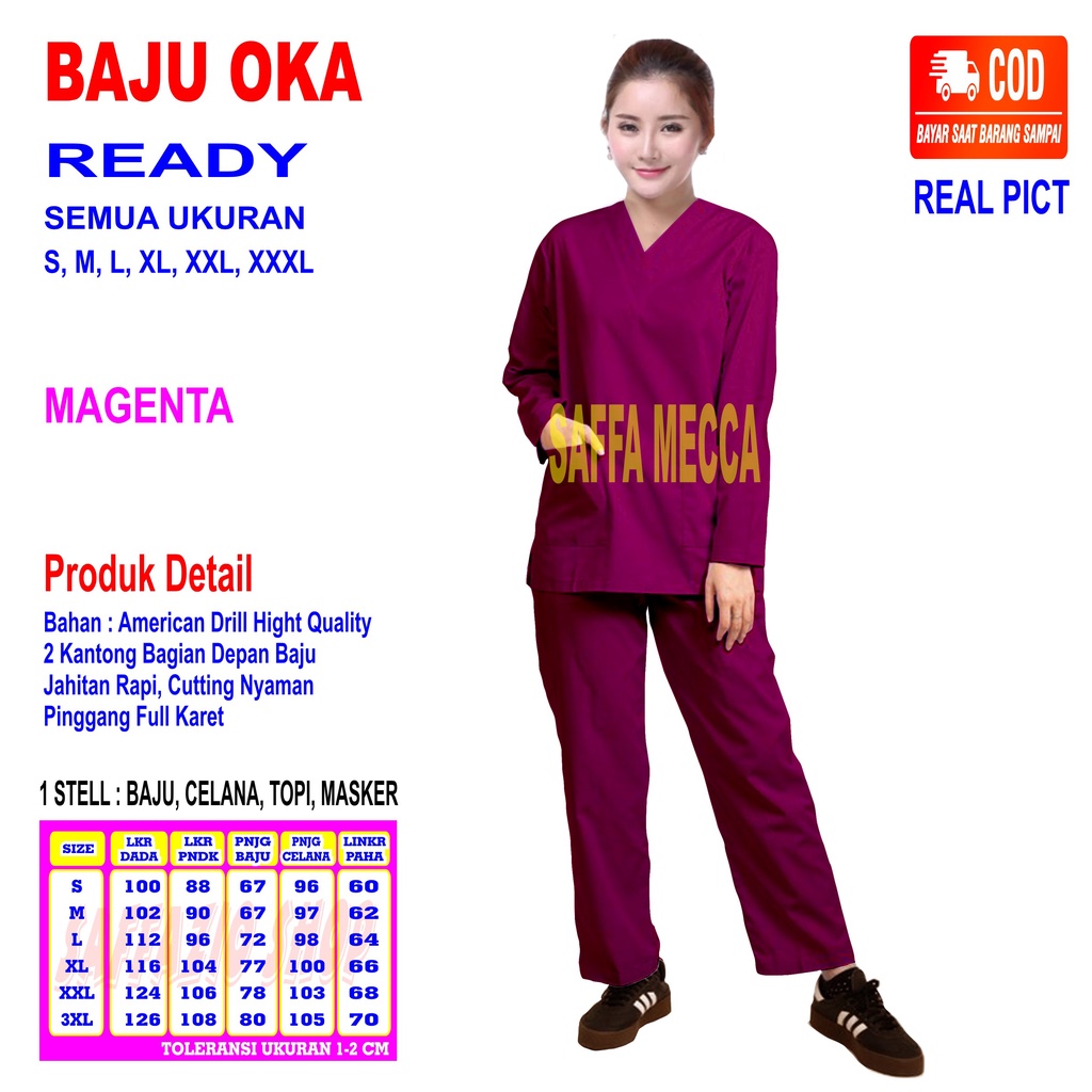 Baju Oka Lengan Panjang  Baju Oka  Scrub Perawat  Baju Jaga  Baju Oka  Baju OK  Baju Perawat  Pria  Wanita Harga Murah Terbaru Lengan Panjang COD