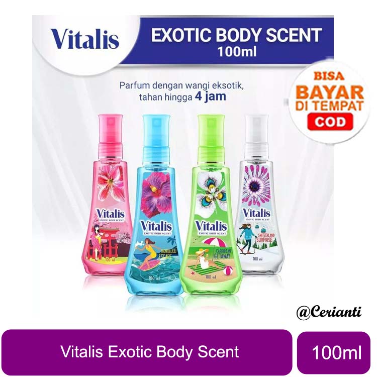 Vitalis Exotic Body Scent Switzerland Surprise | Caribbean Getaway | Tokyo Wonder 100ML_Cerianti
