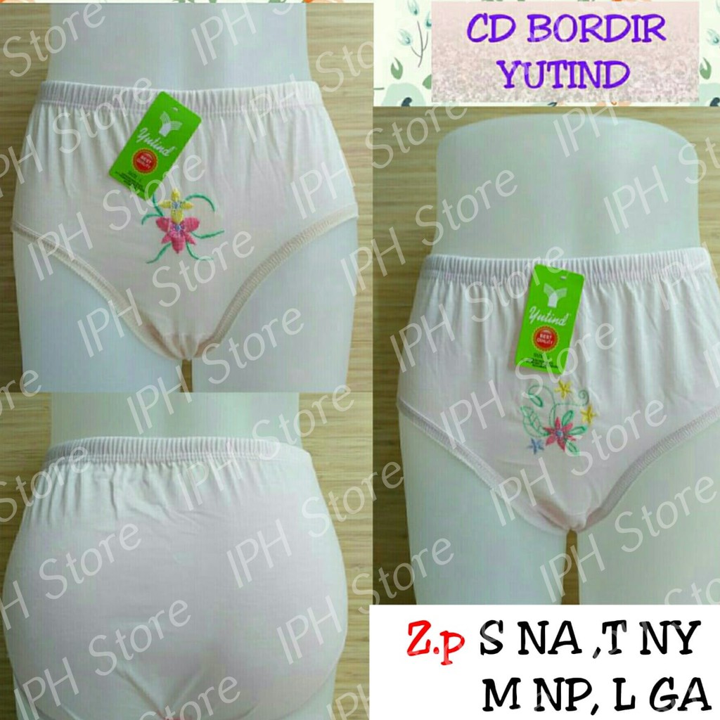 Celana Dalam / Underwear Wanita Bordir Yutind (Model Maxi, Sampai Perut)