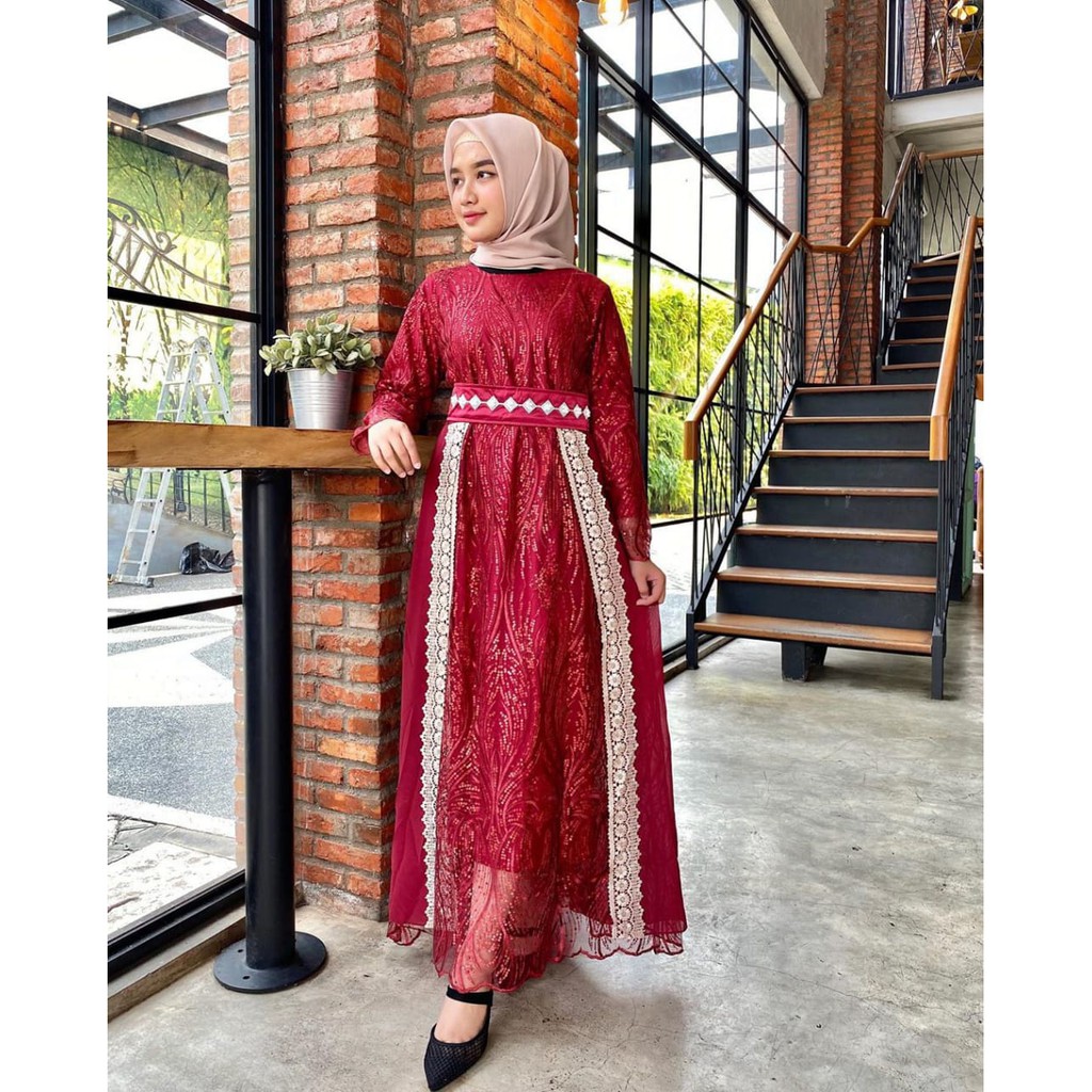PB&gt; GAMIS KASTURI /  GAMIS TULLE IMPORT PREMIUM / BAJU KEBAYA GAMIS PESTA / OUTFIT KEBAYA MODERN