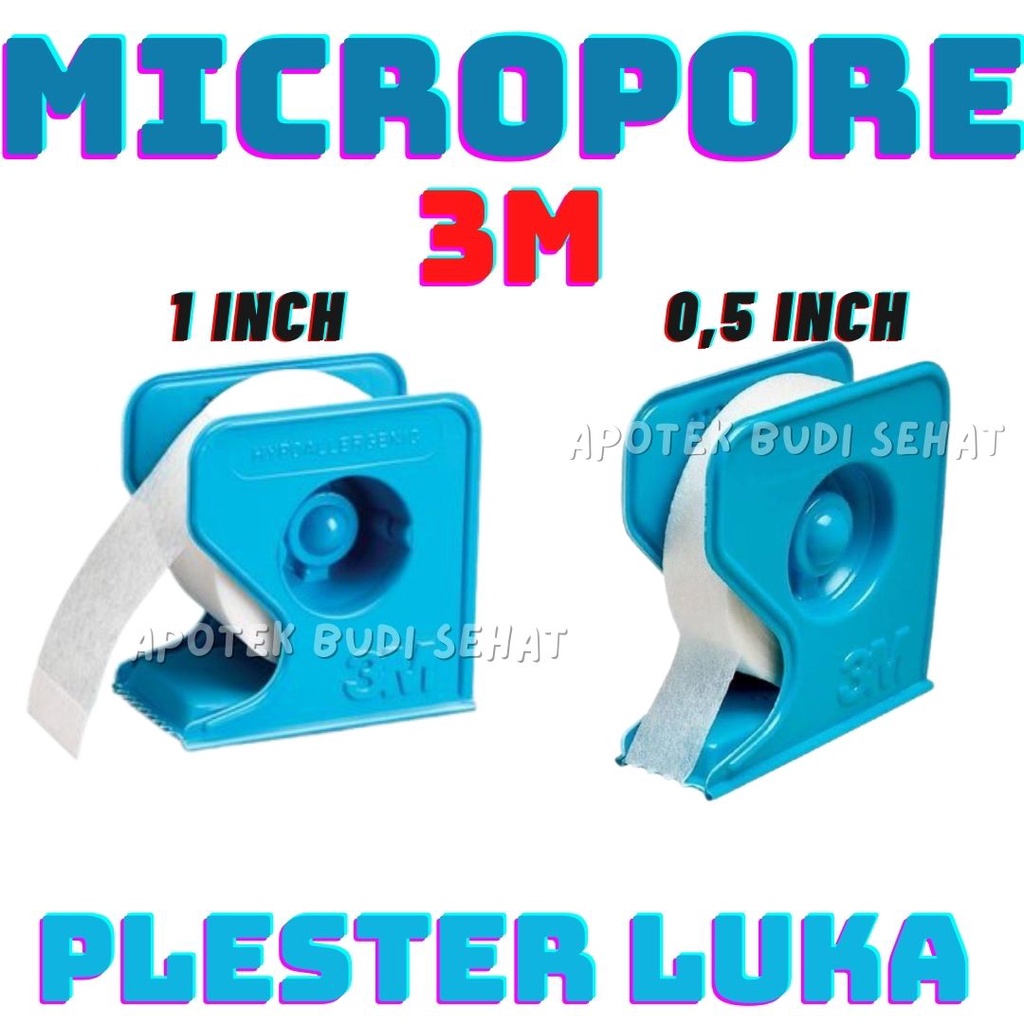 Plester Luka Plester Roll Putih Micropore 3M 0.5 inch x 10yd Plester Putih Perban Luka