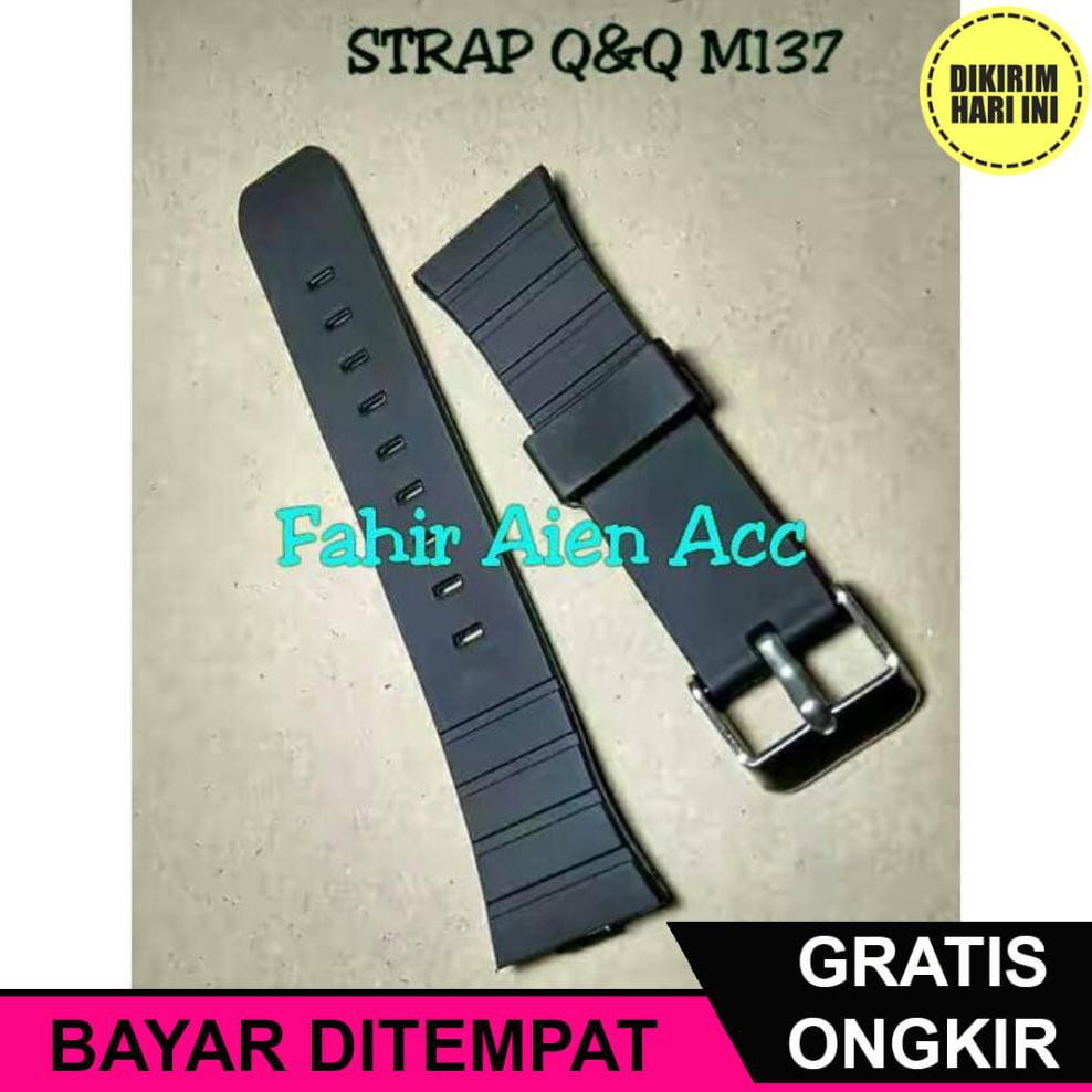 (BAYAR DITEMPAT) OE5883 TALI JAM TANGAN Q&Q QQ QNQ M137 RUBBER STRAP TALI JAM Q&Q