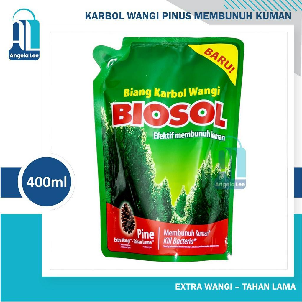 BIOSOL karbol extra wangi bunuh kuman virus pouch 400ml pel pembersih lantai