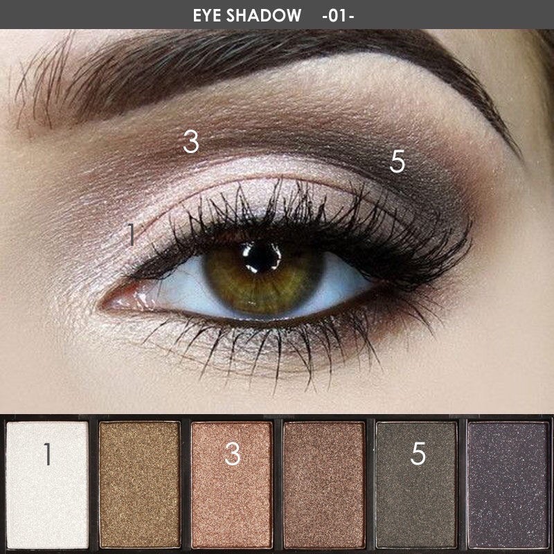 ORIGINAL Focallure Six Colors Palette Eye Shadow SMOKEY  EYES FA06