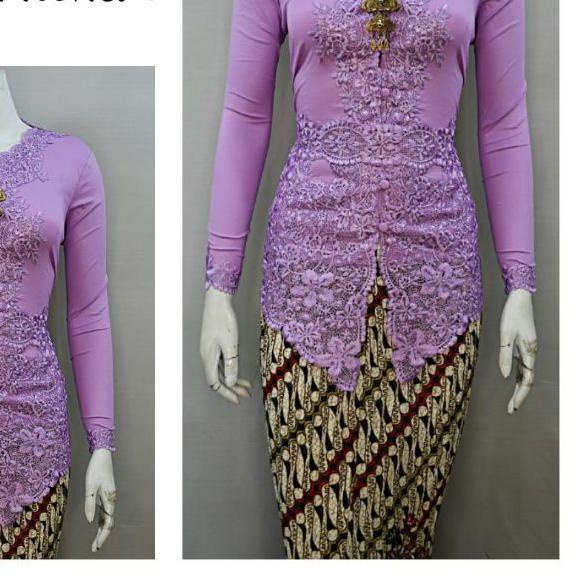 ♙ Indah KEBAYA HITAM ENCIM HITAM MODERN LENGAN PANJANG BORDIR SENADA KATUN STRETCH KEBAYA WISUDA KEB