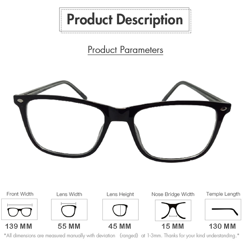 Kacamata Anti Radiasi Komputer Blueray kaca mata Gaya Pria Wanita Kacamata Fashion Terbaru Model Frame Oversize Lensa Transparan Eyeglasses Unisex Lensa Blue Light Blocking